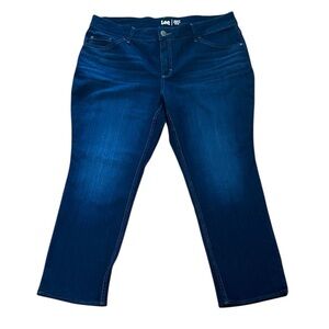 LEES WOMEN NEW MIDRISE REGULAR FIT STRAIGHT STRETCHY BLUE JEANS SIZE 20W PETITE